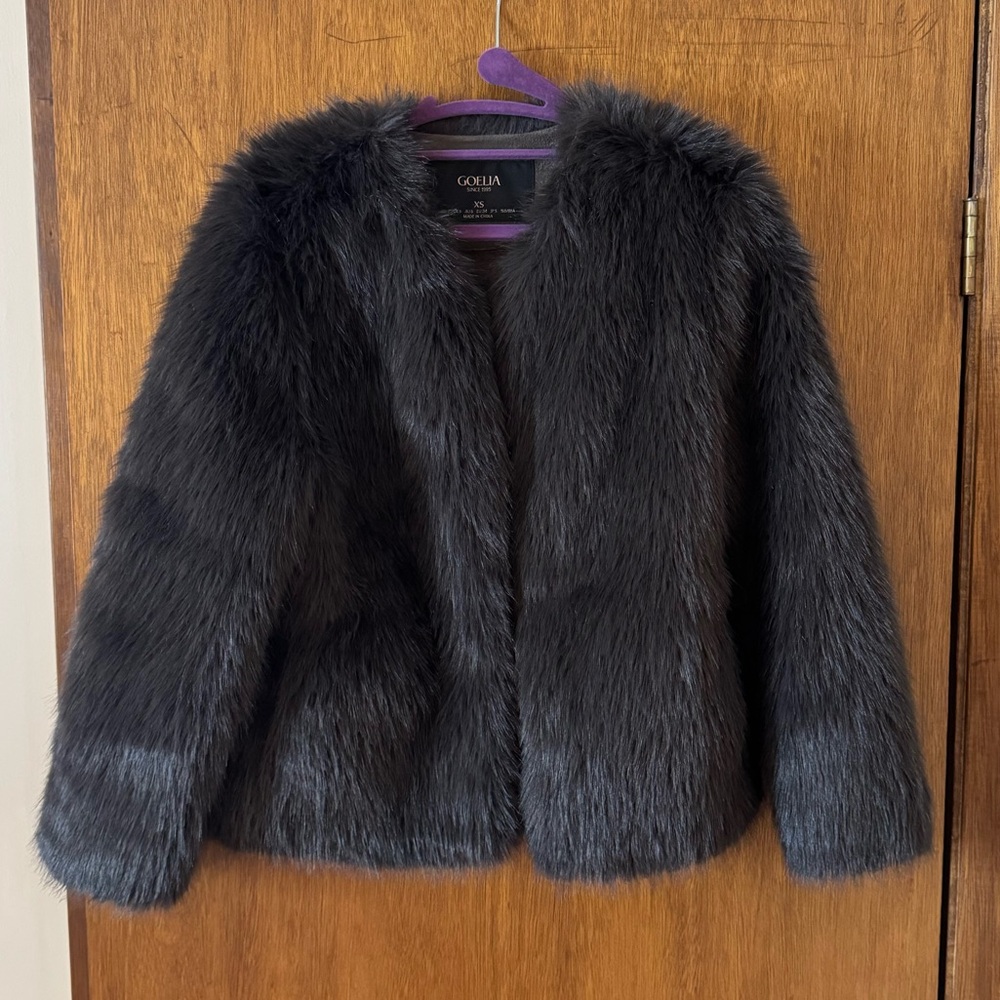 Goelia Chocolate Brown Faux Fur Jacket
